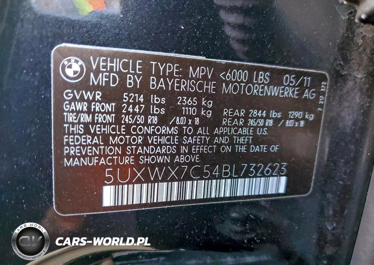 2011 BMW X3 xDrive35I VIN:5UXWX7C54BL732623 - 13