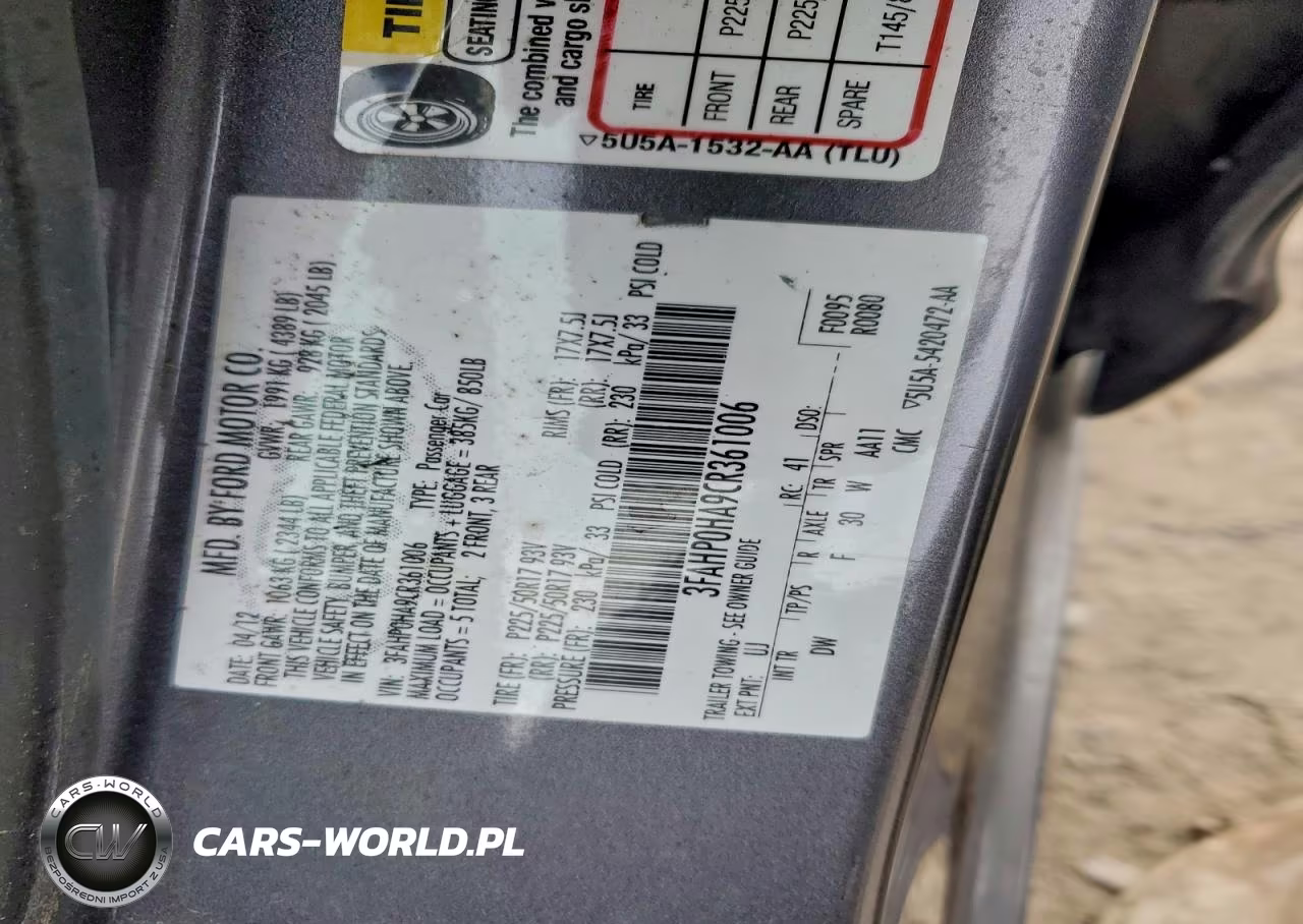 2012 Ford Fusion Se VIN:3FAHP0HA9CR361006 - 12
