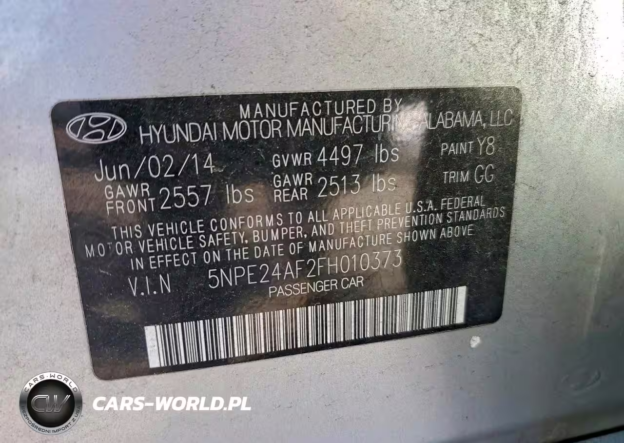 2015 Hyundai Sonata Se VIN:5NPE24AF2FH010373 - 12