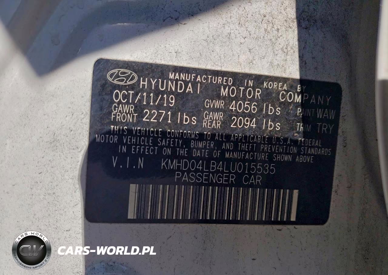 2020 Hyundai Elantra Sport VIN:KMHD04LB4LU015535 - 12