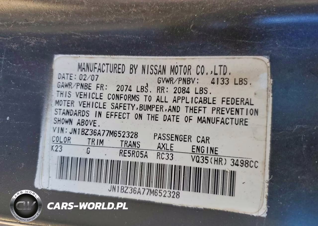 2007 Nissan 350Z Roadster VIN:JN1BZ36A77M652328 - 13