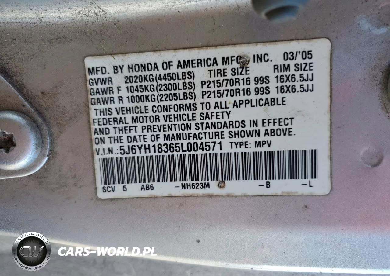 2005 Honda Element Lx VIN:5J6YH18365L004571 - 14