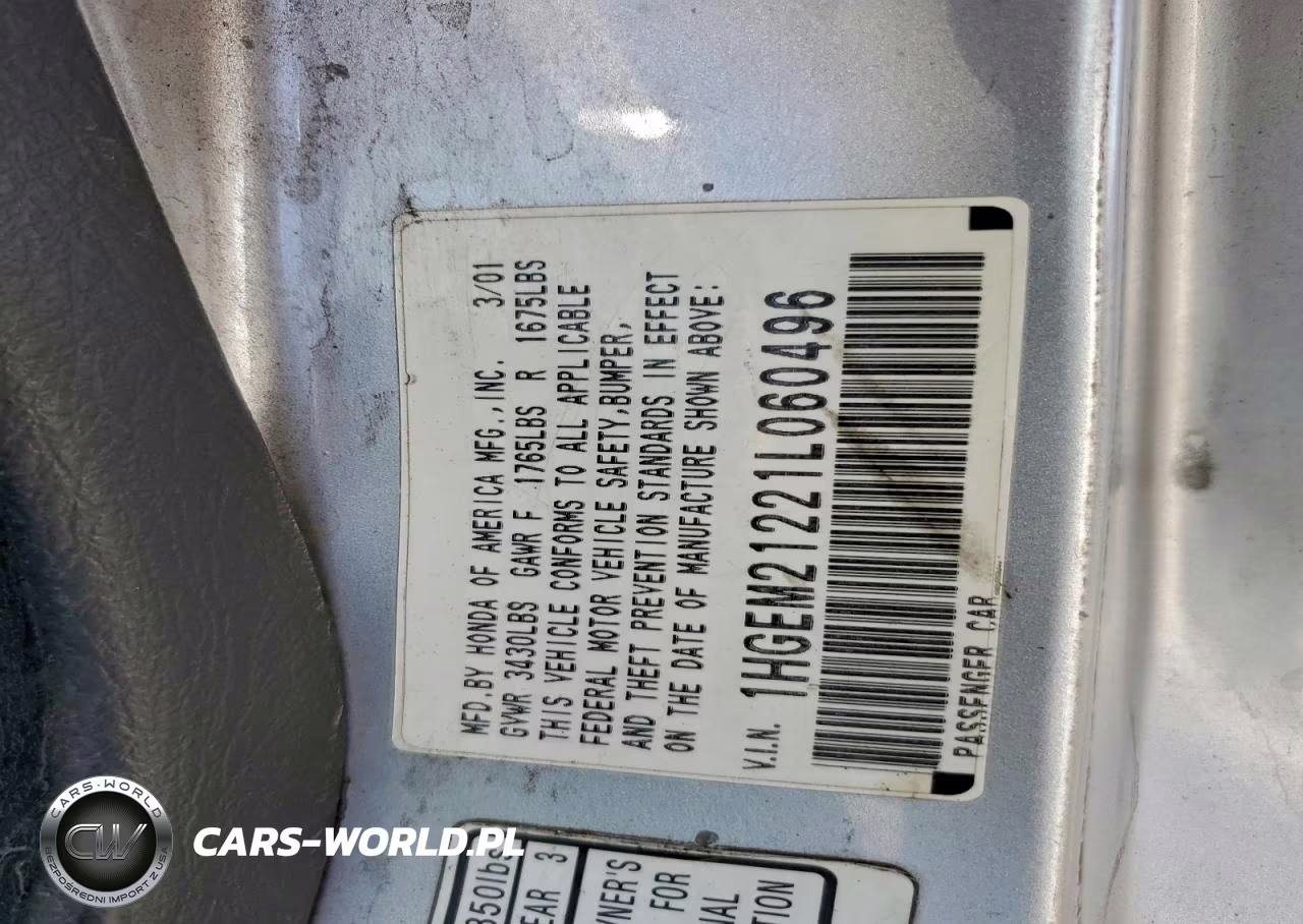 2001 Honda Civic Dx VIN:1HGEM21221L060496 - 12