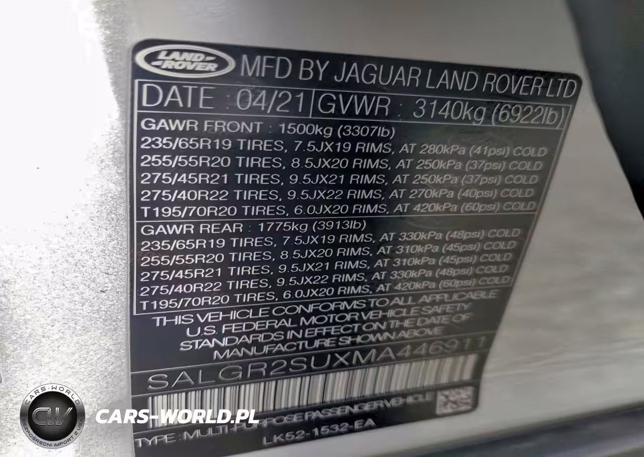 2021 Land Rover Range Rover VIN:SALGR2SUXMA446911 - 13