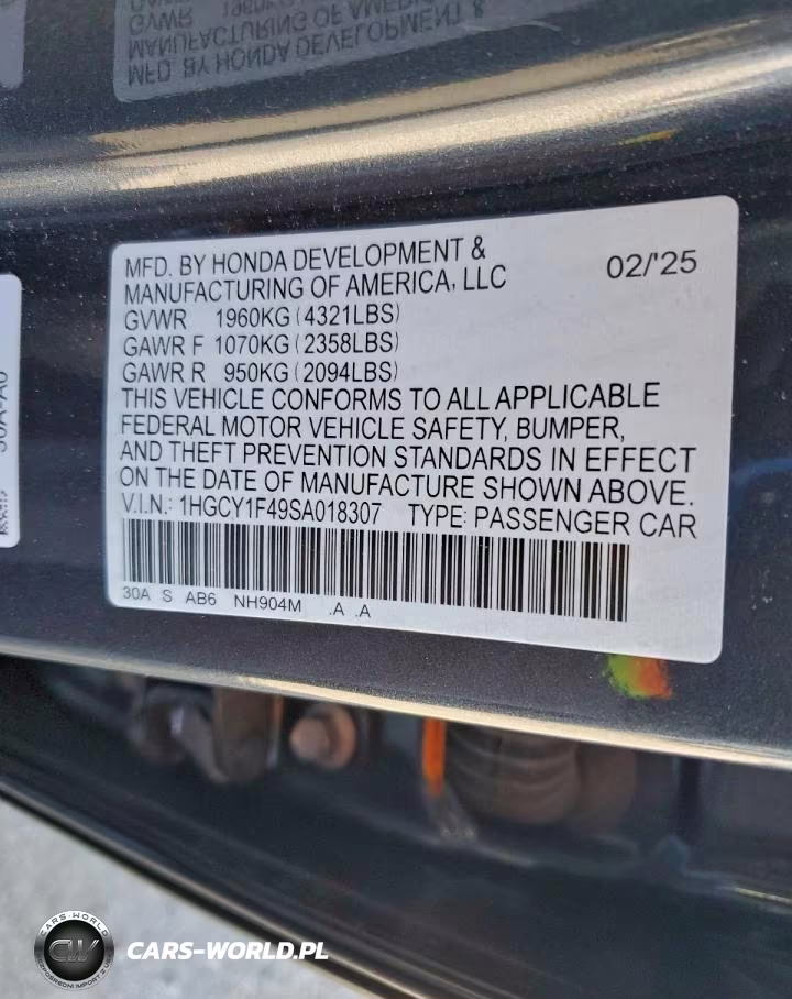 2025 Honda Accord Se VIN:1HGCY1F49SA018307 - 13
