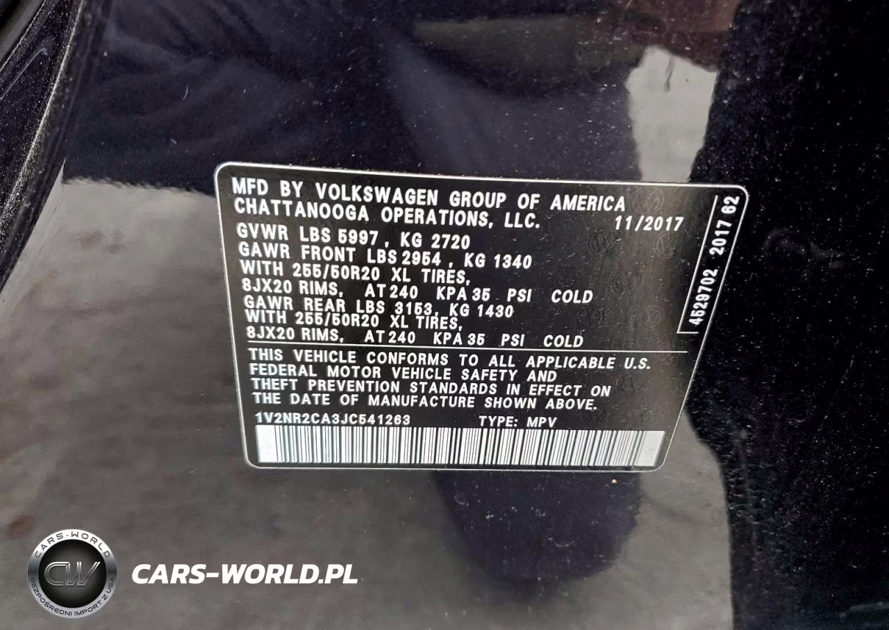 2018 Volkswagen Atlas Sel Premium VIN:1V2NR2CA3JC541263 - 13
