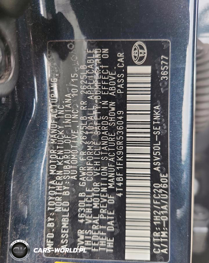 2016 Toyota Camry Le VIN:4T4BF1FK9GR536049 - 12