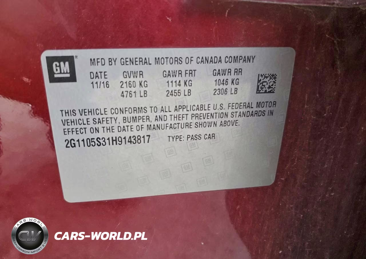 2017 Chevrolet Impala Lt VIN:2G1105S31H9143817 - 12