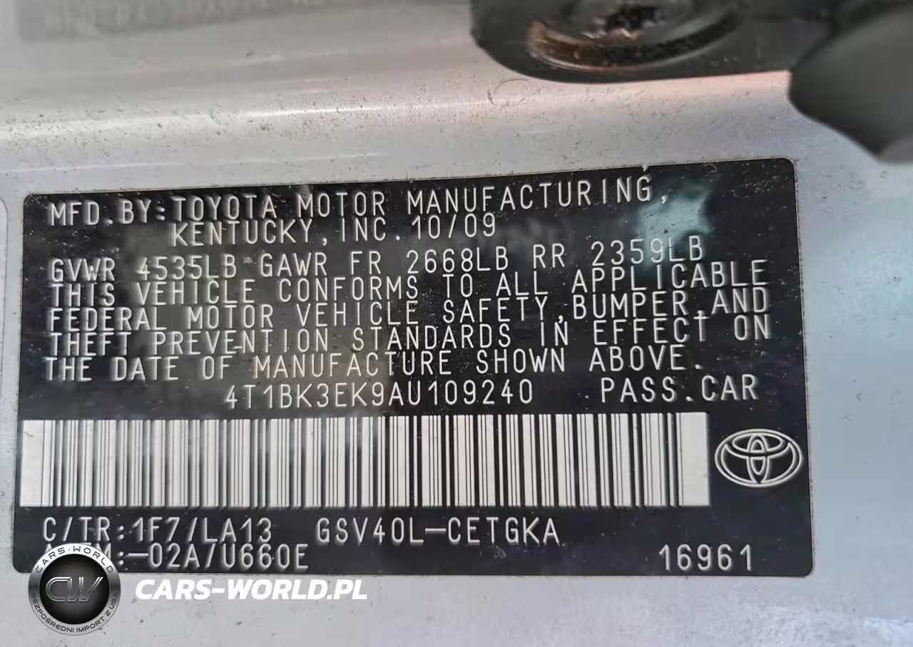 2010 Toyota Camry Se VIN:4T1BK3EK9AU109240 - 12
