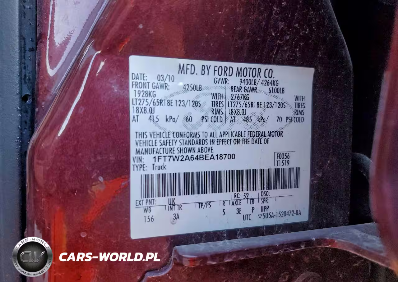2011 Ford F250 Super Duty VIN:1FT7W2A64BEA18700 - 12