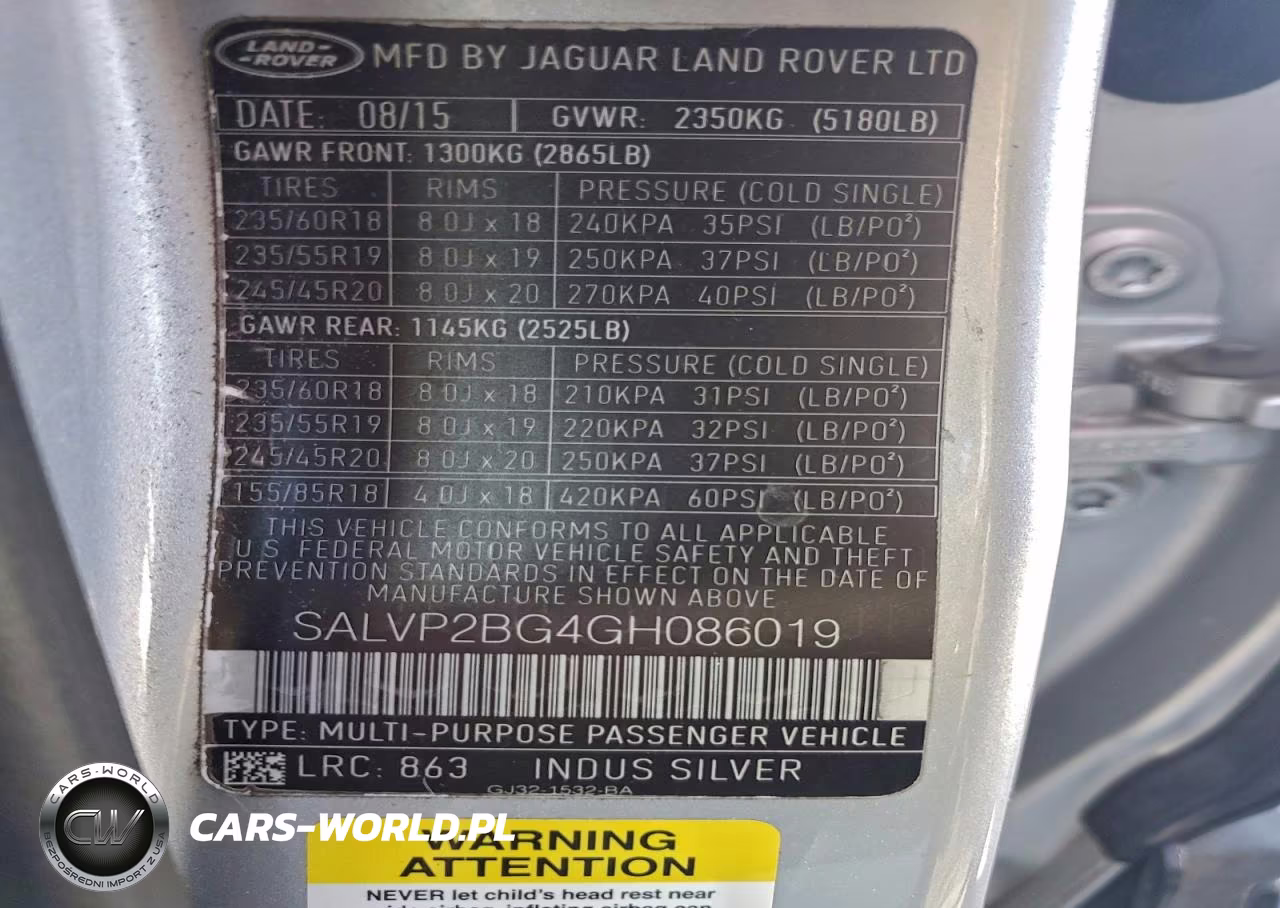 2016 Land Rover Range Rover Evoque Se VIN:SALVP2BG4GH086019 - 14