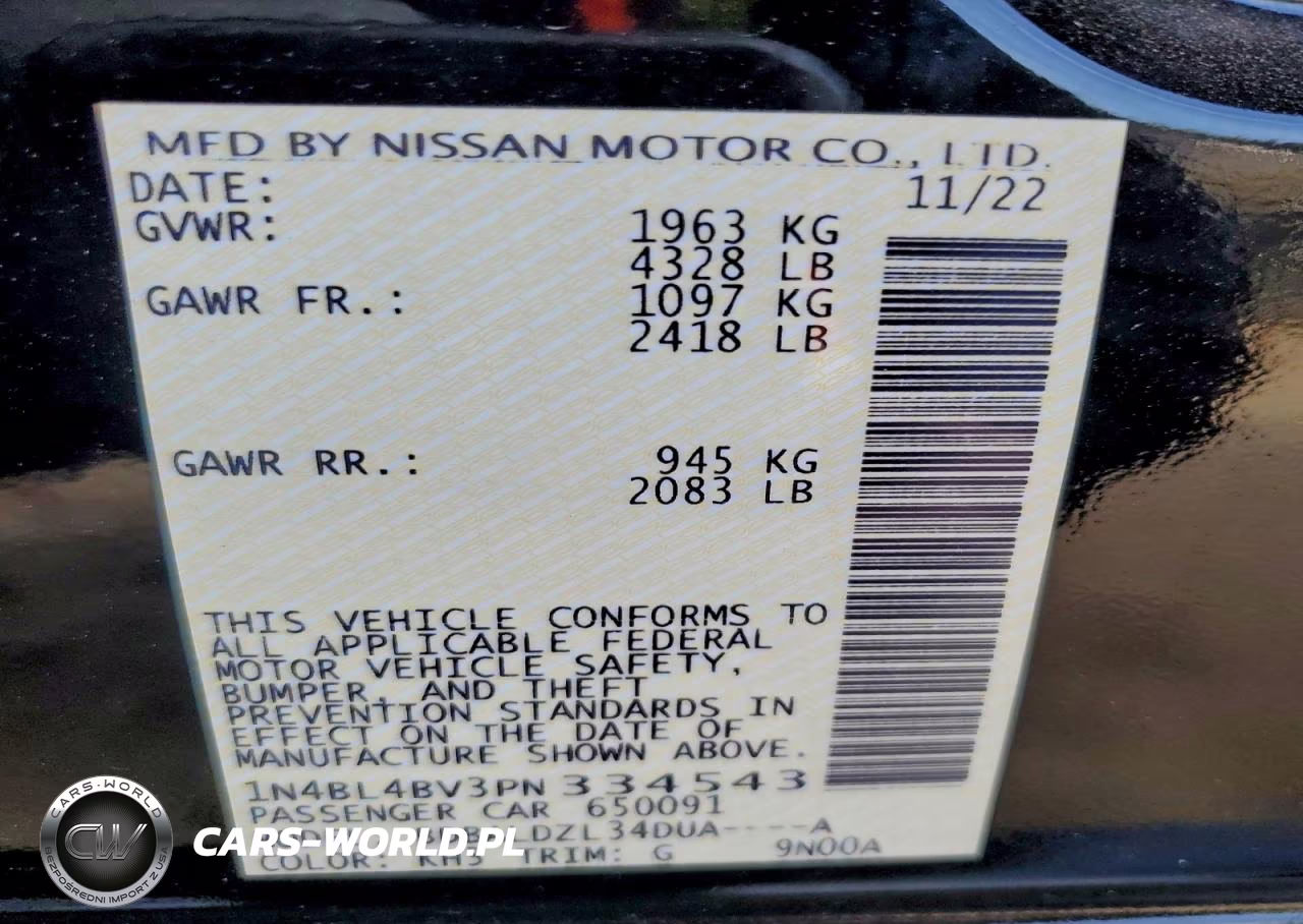 2023 Nissan Altima S VIN:1N4BL4BV3PN334543 - 12