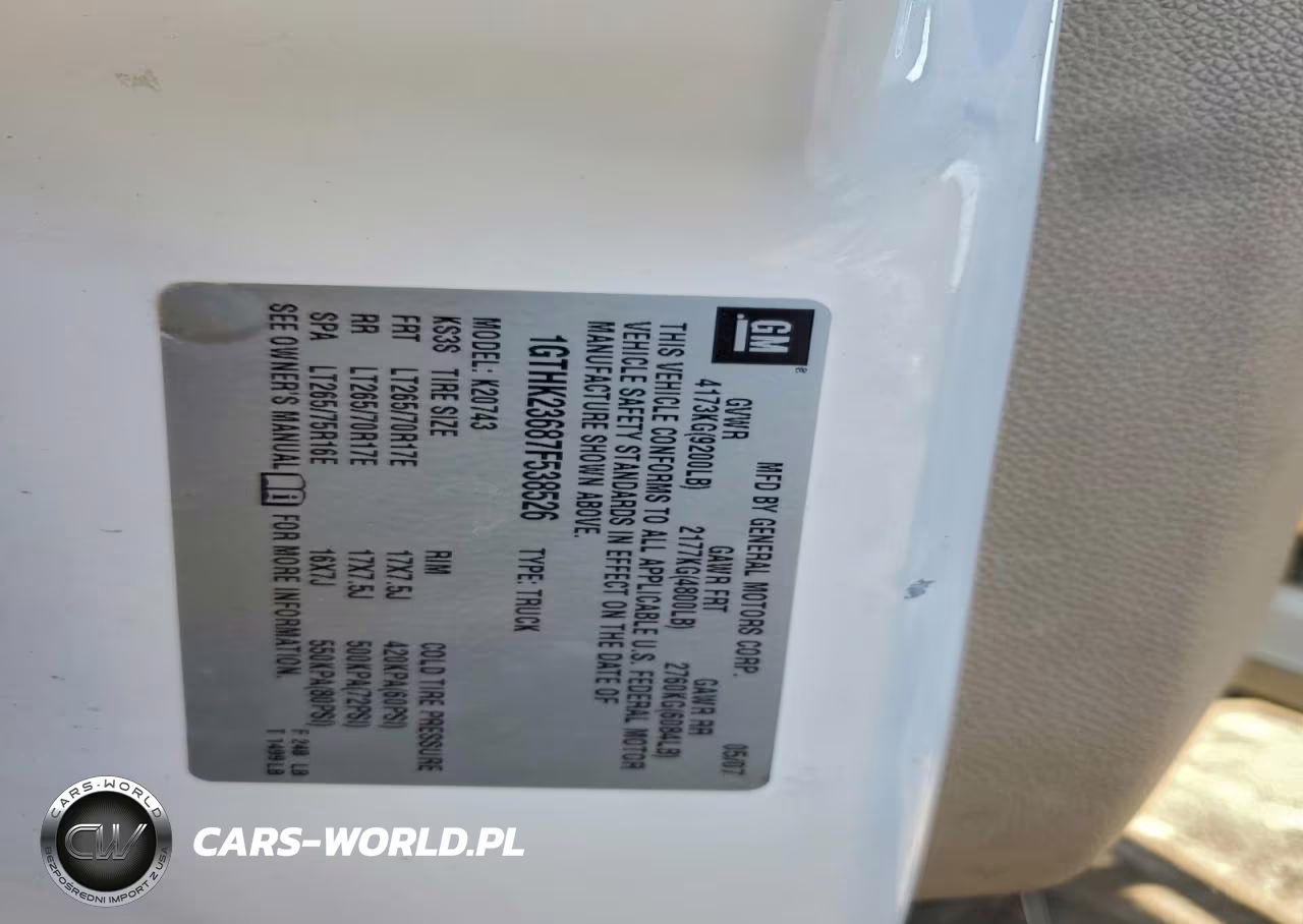2007 GMC Sierra K2500 Heavy Duty VIN:1GTHK23687F538526 - 12