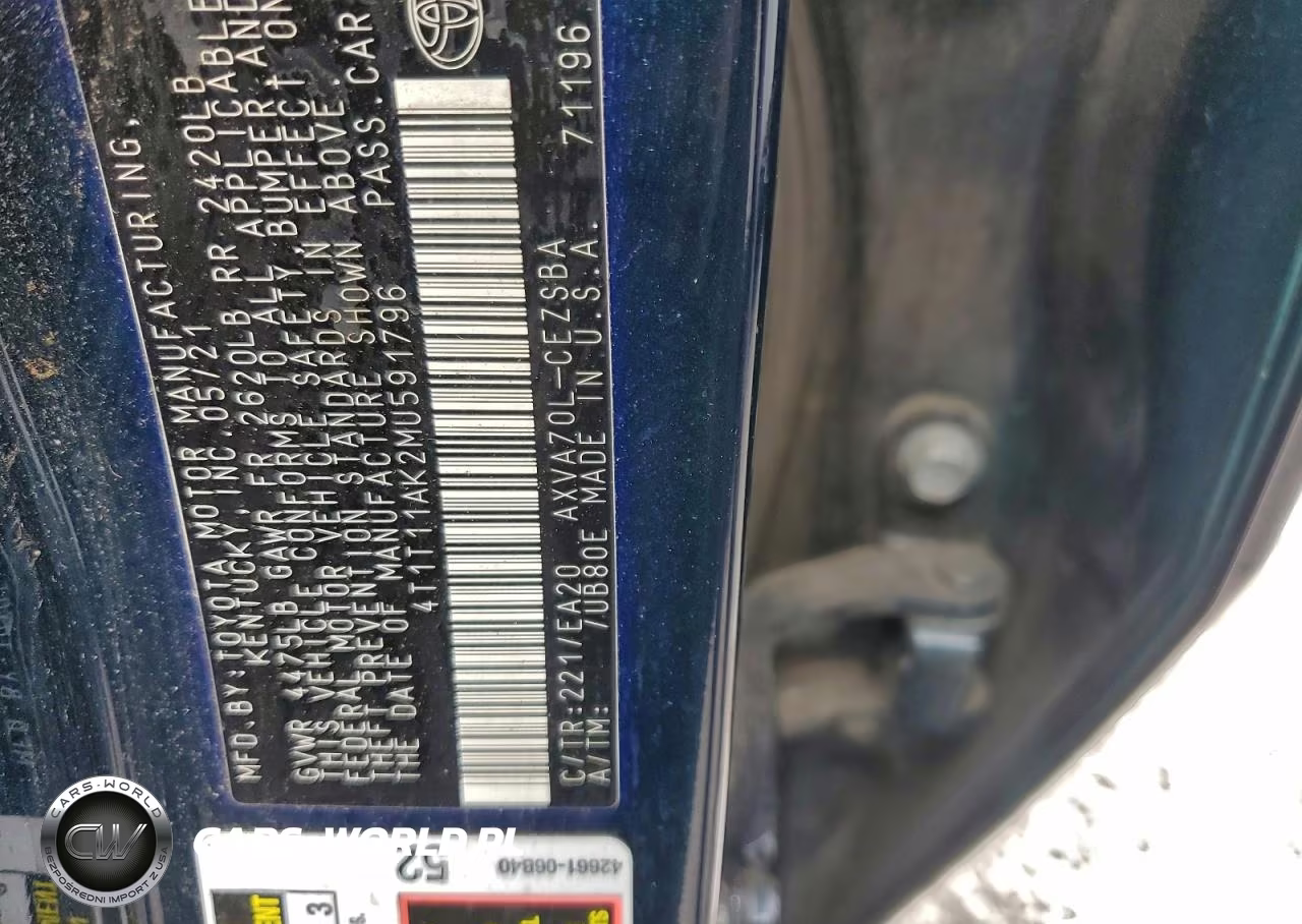 2021 Toyota Camry Se VIN:4T1T11AK2MU591796 - 12