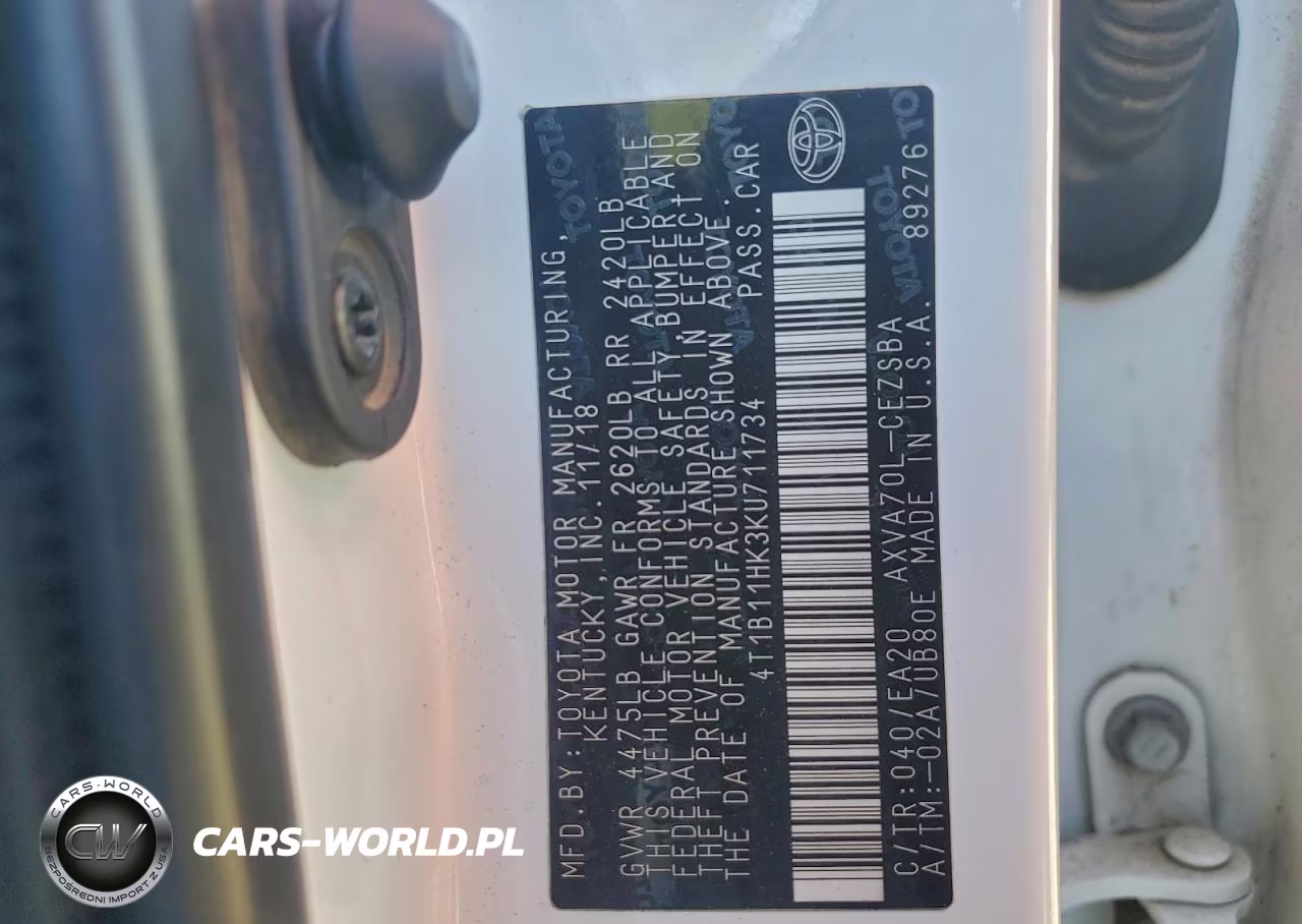 2019 Toyota Camry L VIN:4T1B11HK3KU711734 - 13