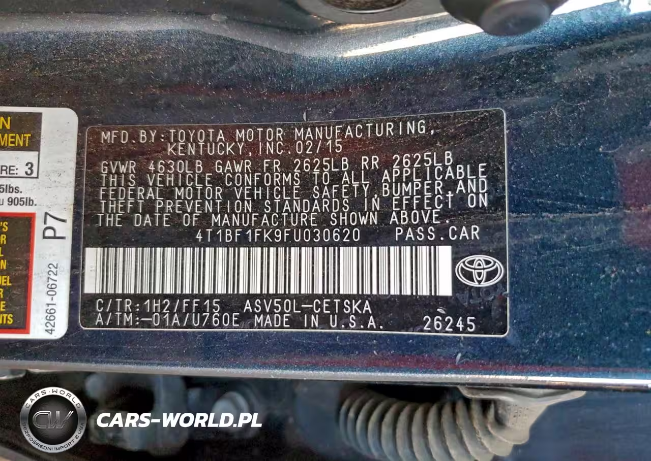 TOYOTA CAMRY LE VIN:4T1BF1FK9FU030620 - 12