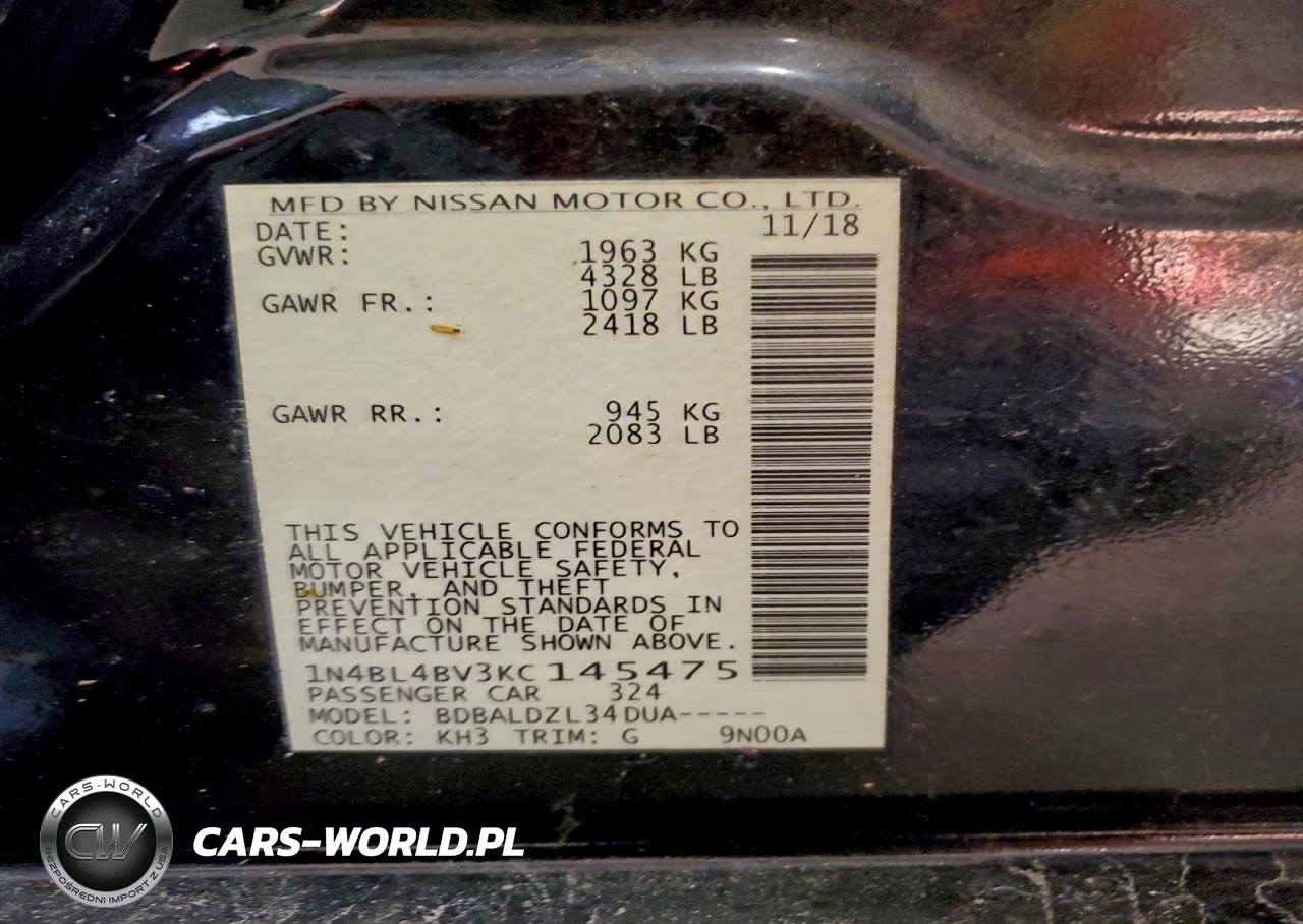 2019 Nissan Altima S VIN:1N4BL4BV3KC145475 - 12