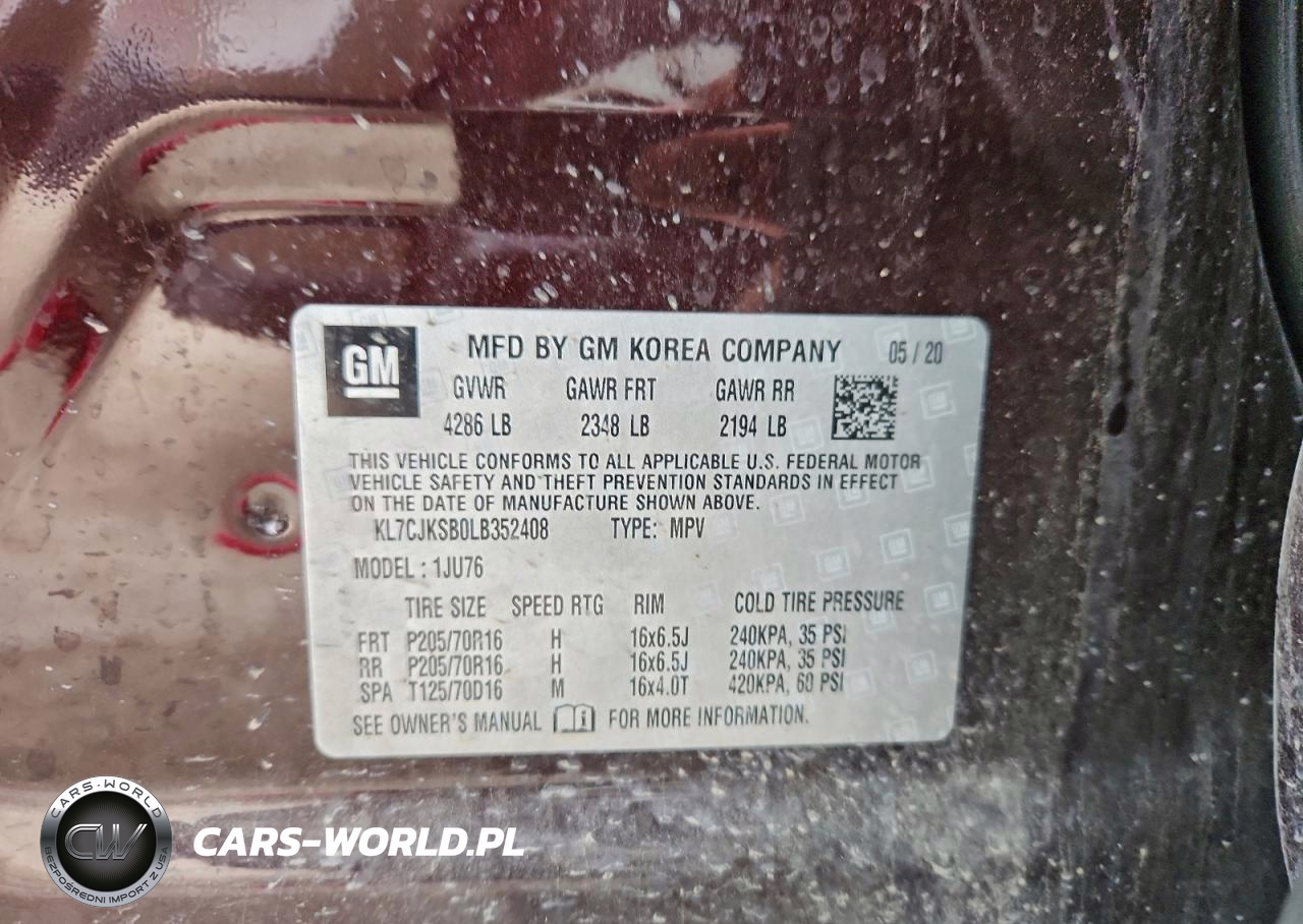 2020 Chevrolet Trax Ls VIN:KL7CJKSB0LB352408 - 12