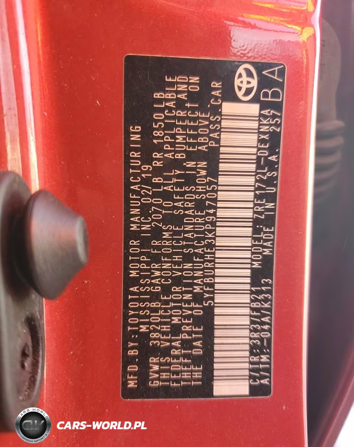 2019 Toyota Corolla L VIN:5YFBURHE3KP947057 - 13