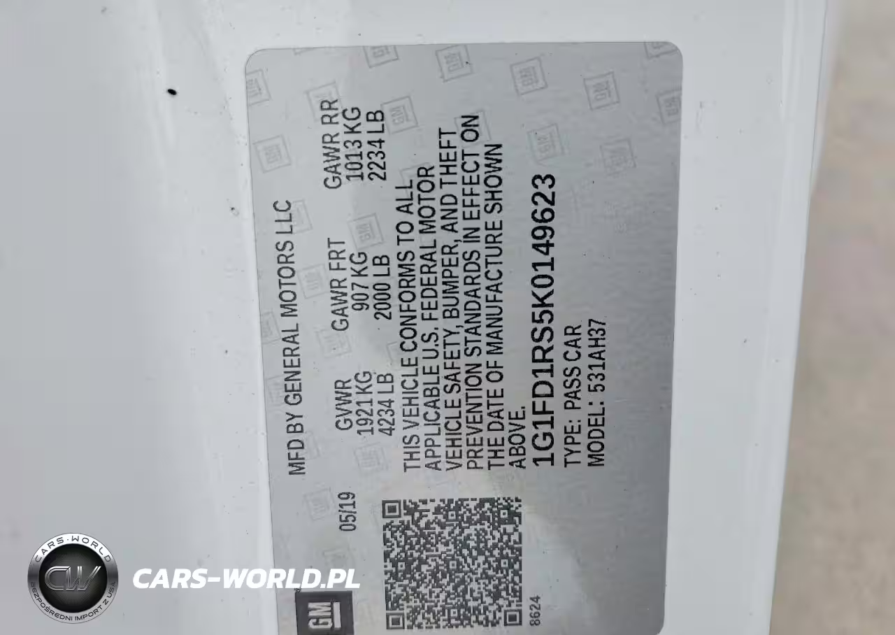 2019 Chevrolet Camaro Lt VIN:1G1FD1RS5K0149623 - 14