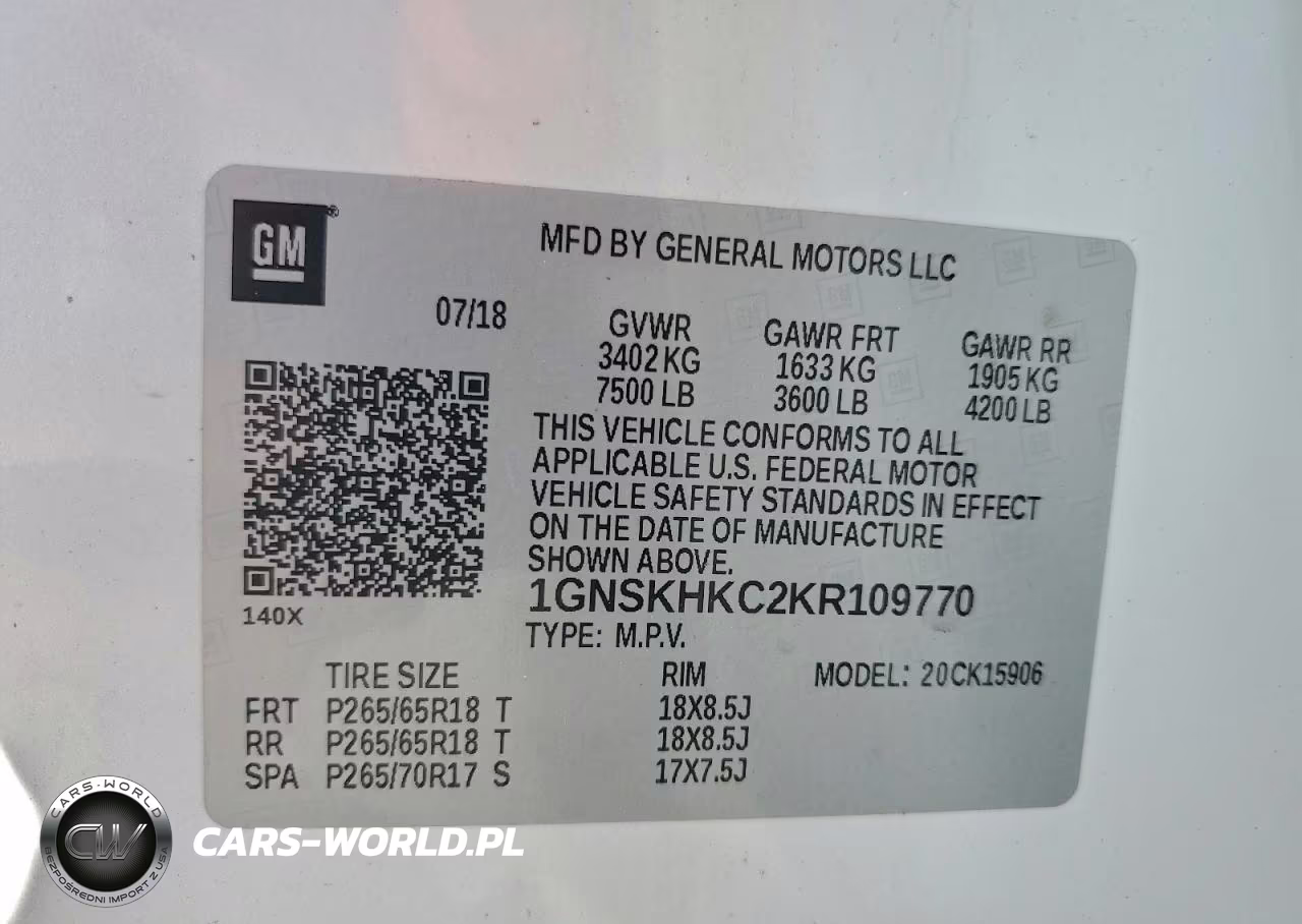 2019 Chevrolet Suburban K1500 Lt VIN:1GNSKHKC2KR109770 - 14