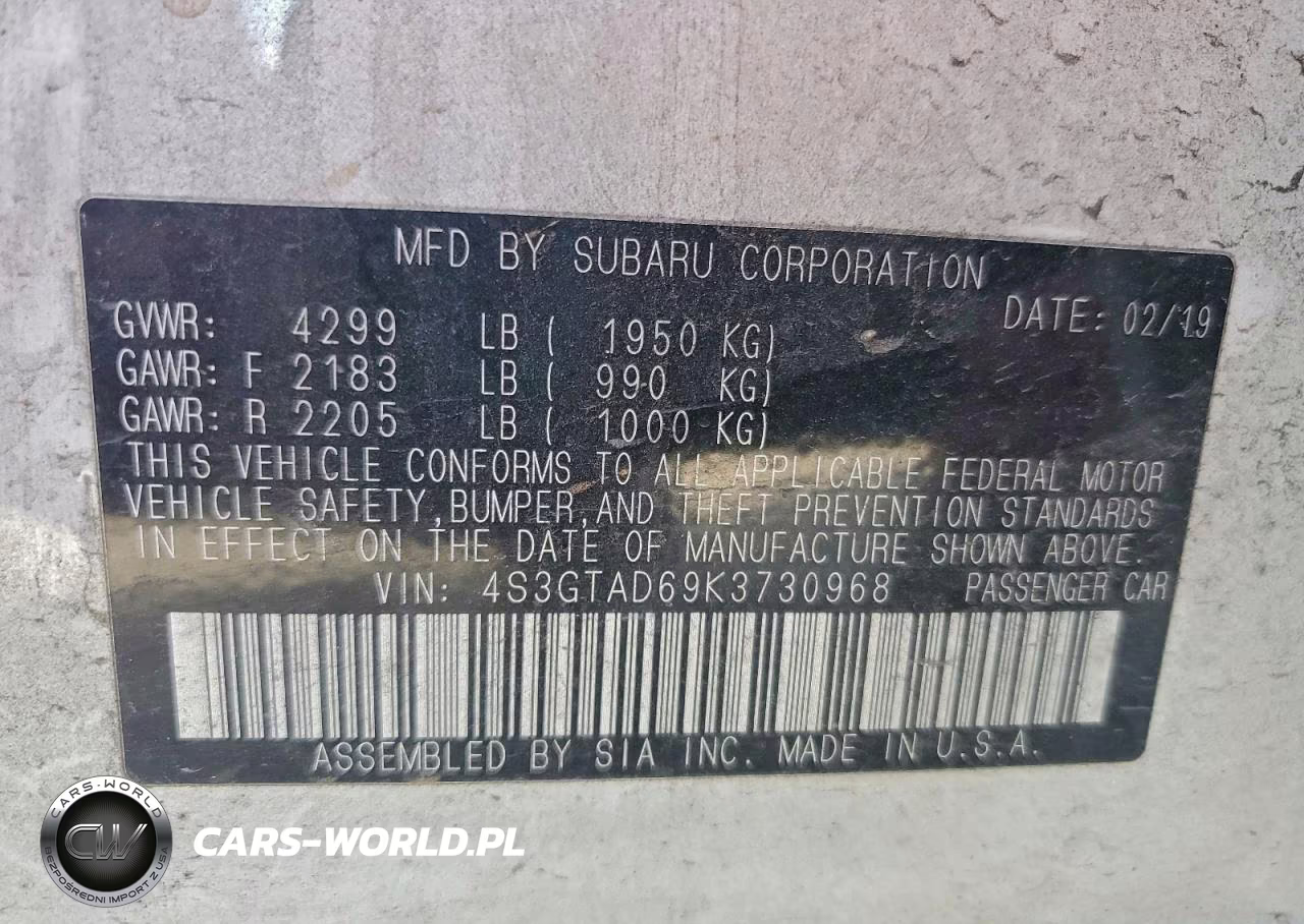 2019 Subaru Impreza Premium VIN:4S3GTAD69K3730968 - 12