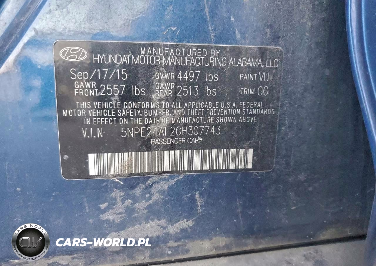 2016 Hyundai Sonata Se VIN:5NPE24AF2GH307743 - 12