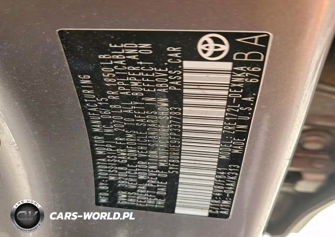 2015 Toyota Corolla L VIN:5YFBURHE9FP337783 - 12