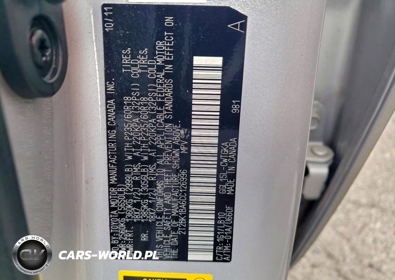 2012 Lexus Rx 350 VIN:2T2BK1BA6CC126996 - 12