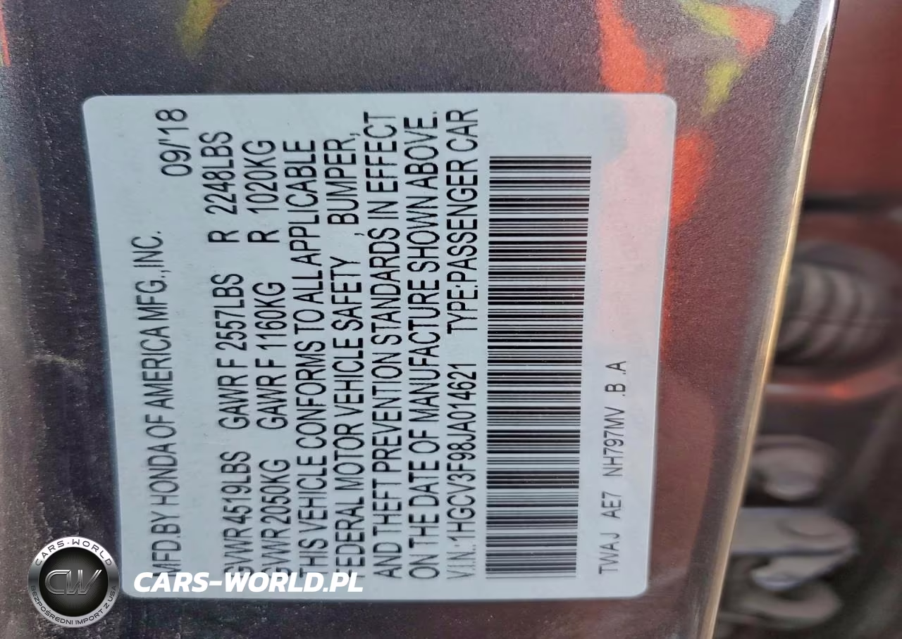 2018 Honda Accord Touring Hybrid VIN:1HGCV3F98JA014621 - 12