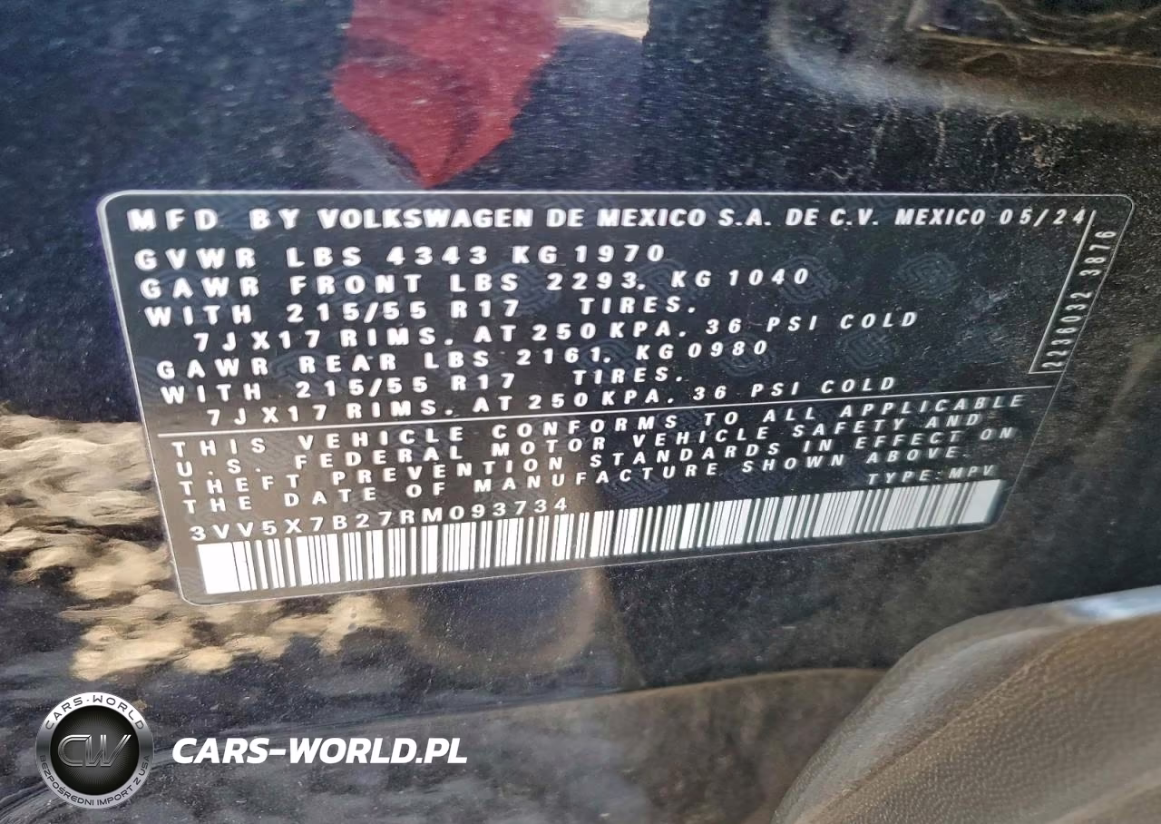 2024 Volkswagen Taos S VIN:3VV5X7B27RM093734 - 13