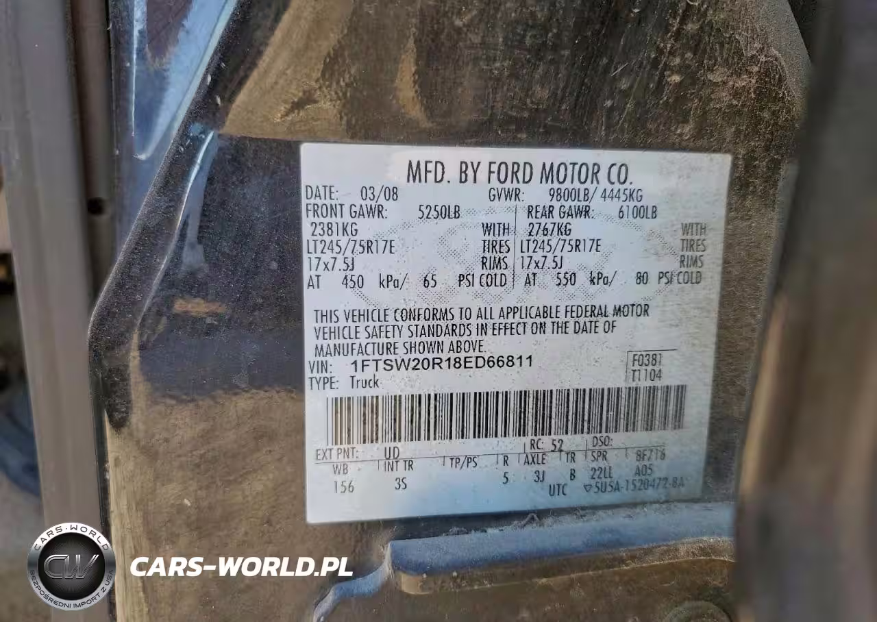 2008 Ford F250 Super Duty VIN:1FTSW20R18ED66811 - 12