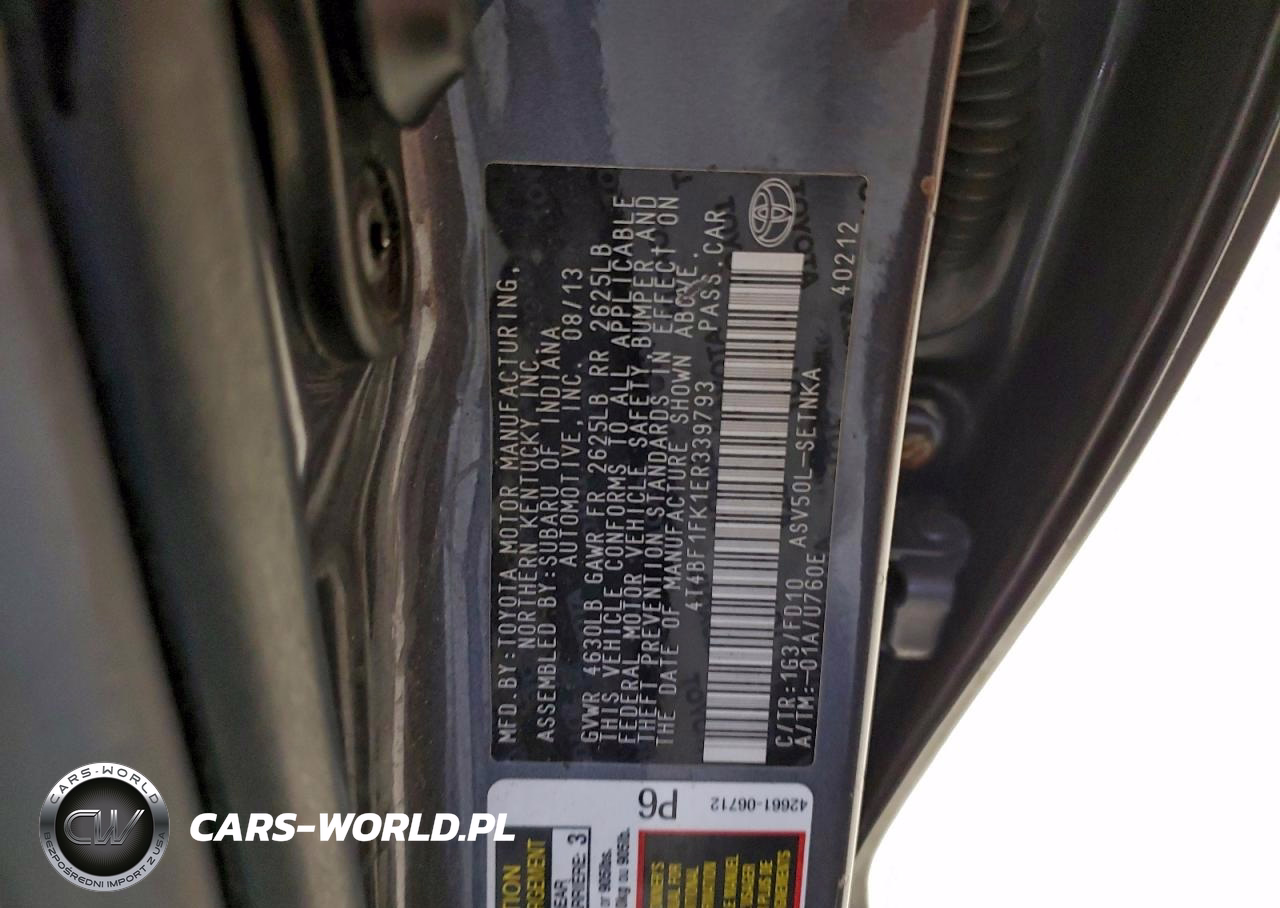 2014 Toyota Camry VIN:4T4BF1FK1ER339793 - 12