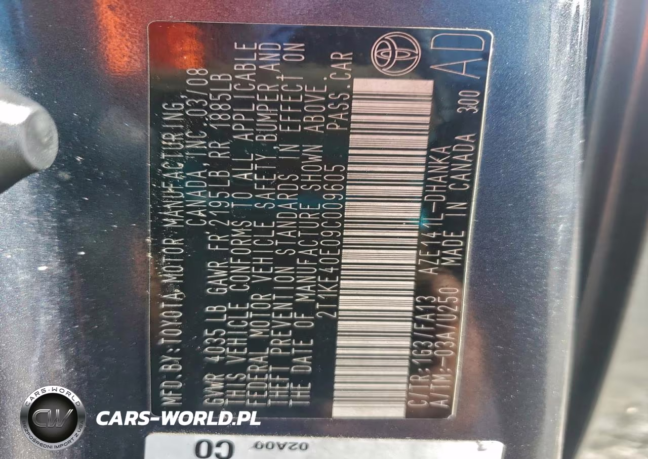 2009 Toyota Corolla Matrix S VIN:2T1KE40E09C009605 - 13