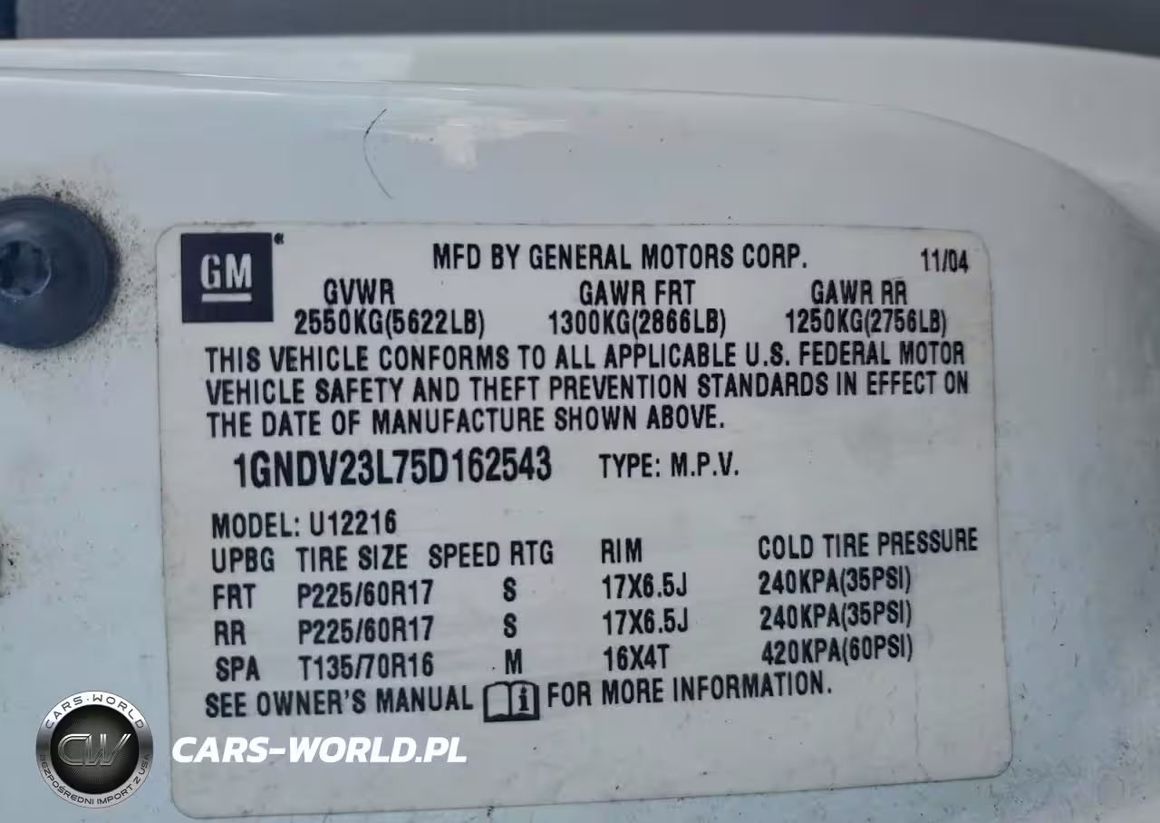 2005 Chevrolet Uplander Ls VIN:1GNDV23L75D162543 - 13