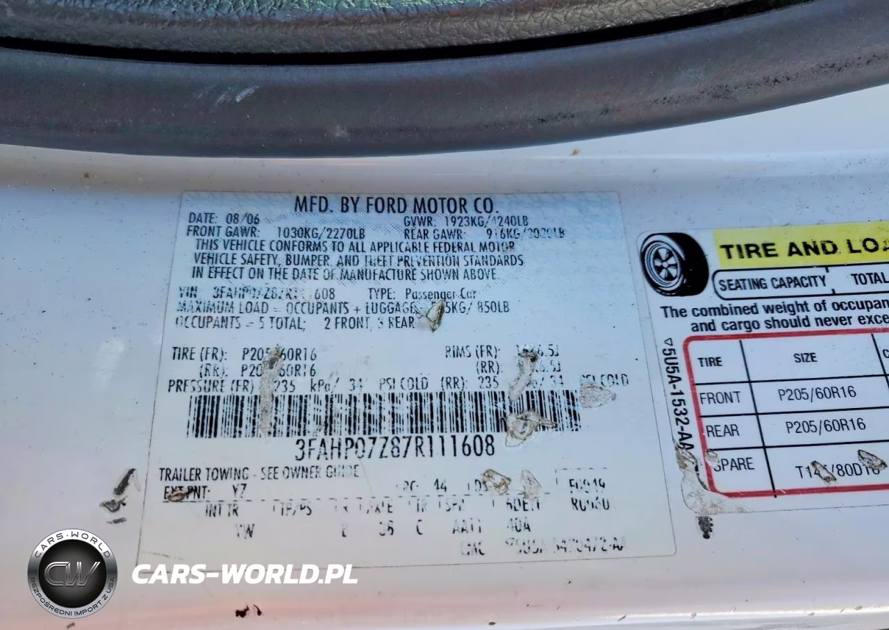 2007 Ford Fusion Se VIN:3FAHP07Z87R111608 - 13