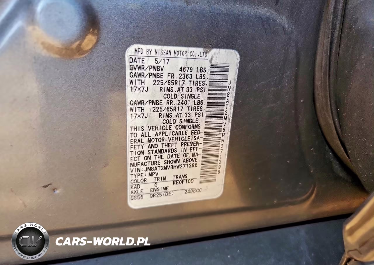 NISSAN ROGUE S VIN:JN8AT2MV8HW271396 - 12