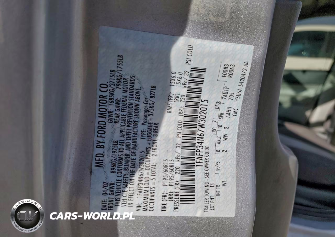 2007 Ford Focus Zx4 VIN:1FAFP34N67W302015 - 12