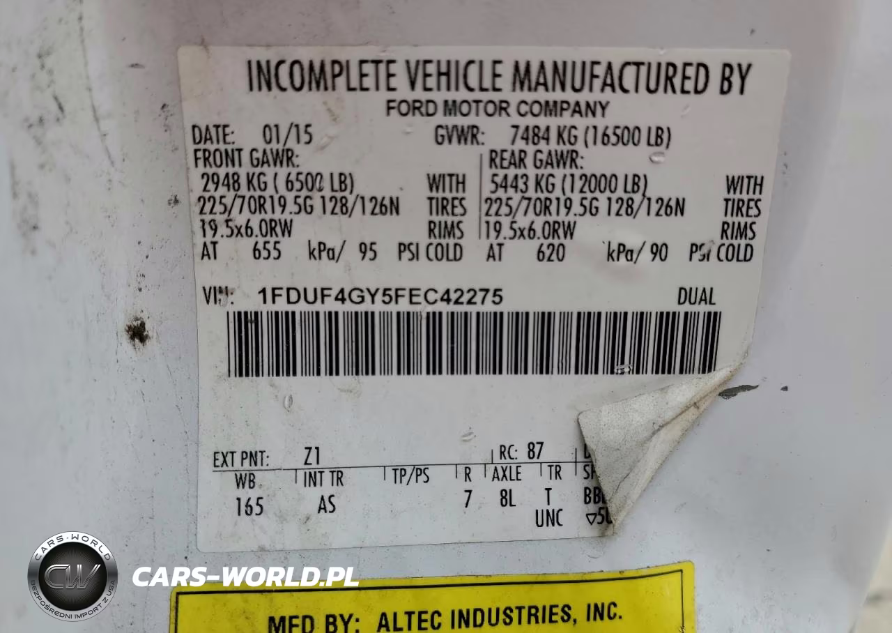 2015 Ford F450 Super Duty Bucket Truck VIN:1FDUF4GY5FEC42275 - 12