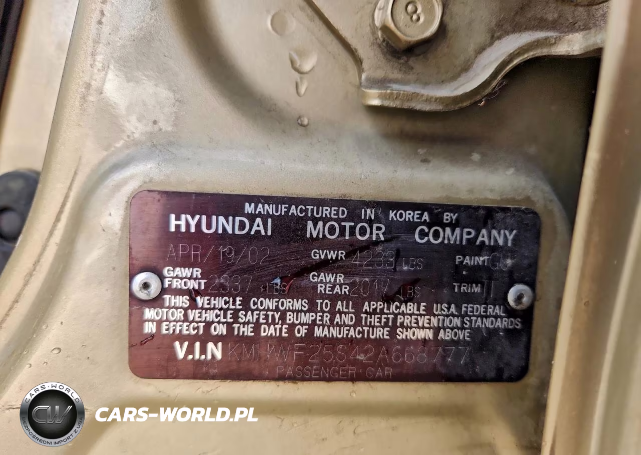 2002 Hyundai Sonata Base VIN:KMHWF25S42A668777 - 12