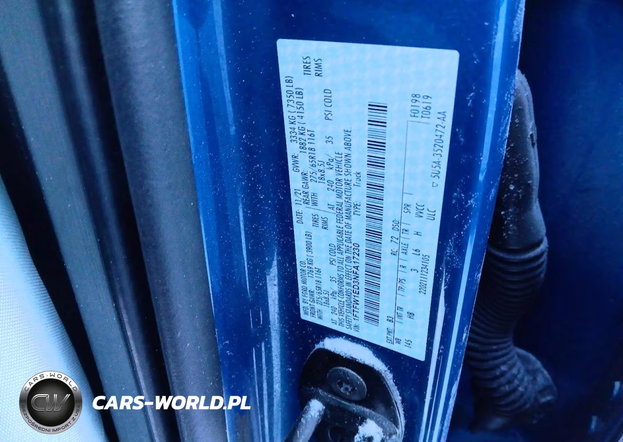 2022 Ford F150 Supercrew VIN:1FTFW1ED3NFA17230 - 12