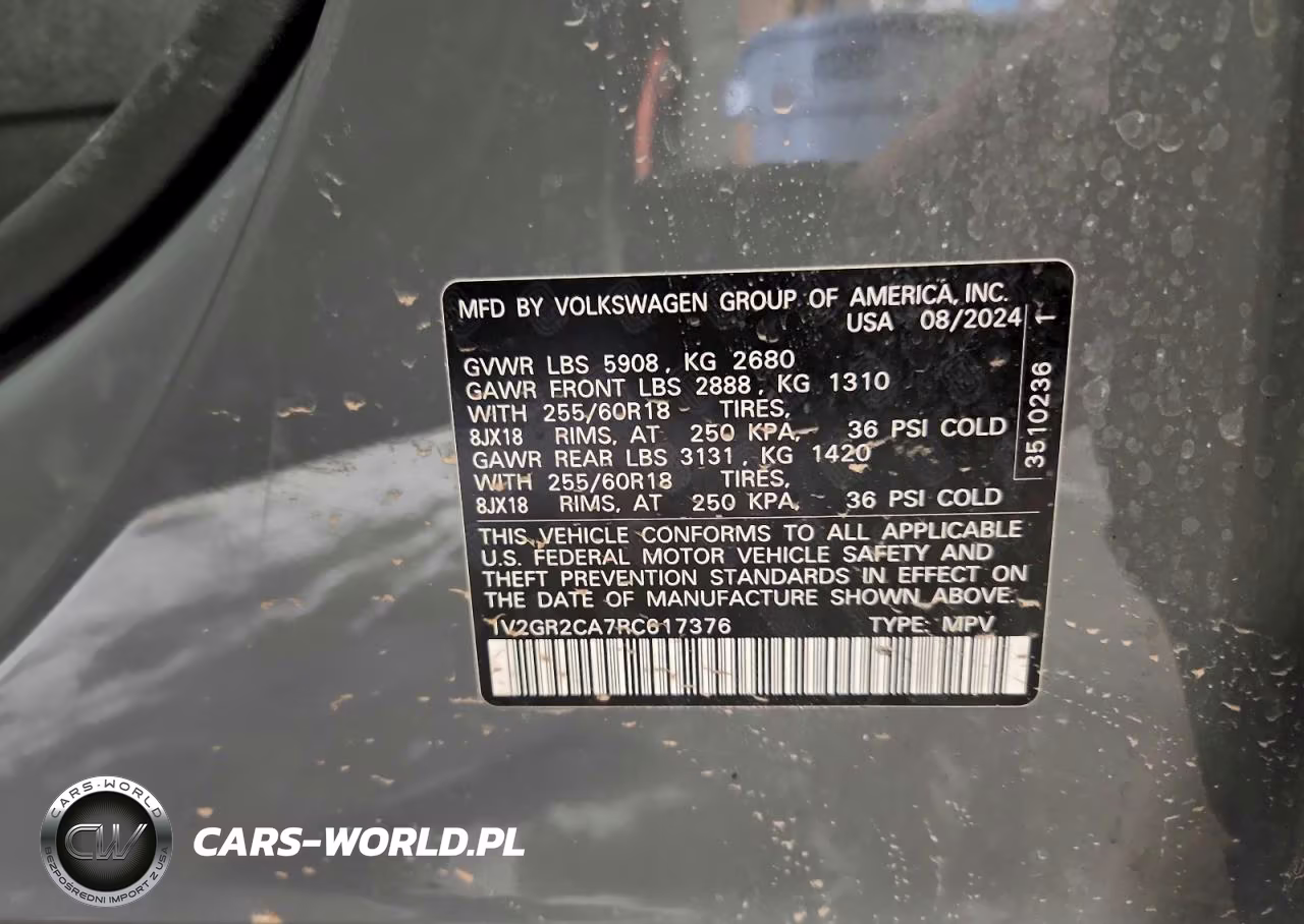 2024 Volkswagen Atlas Peak Edition Sel VIN:1V2GR2CA7RC617376 - 13