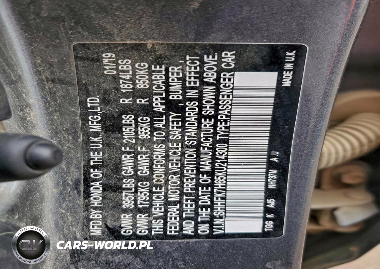 2019 Honda Civic Ex VIN:SHHFK7H65KU214300 - 12