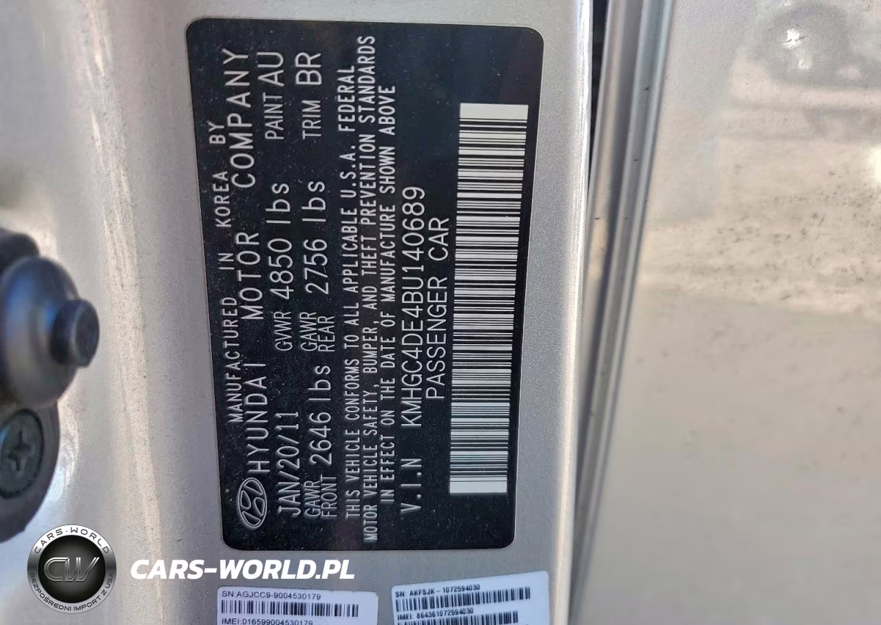 2011 Hyundai Genesis 3.8L VIN:KMHGC4DE4BU140689 - 13