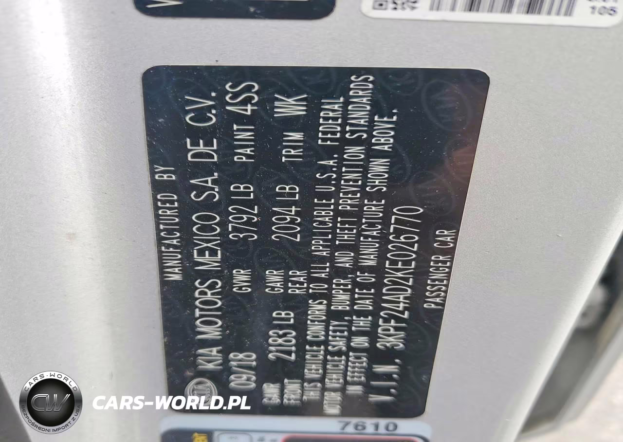 2019 Kia Forte Fe VIN:3KPF24AD2KE026770 - 12