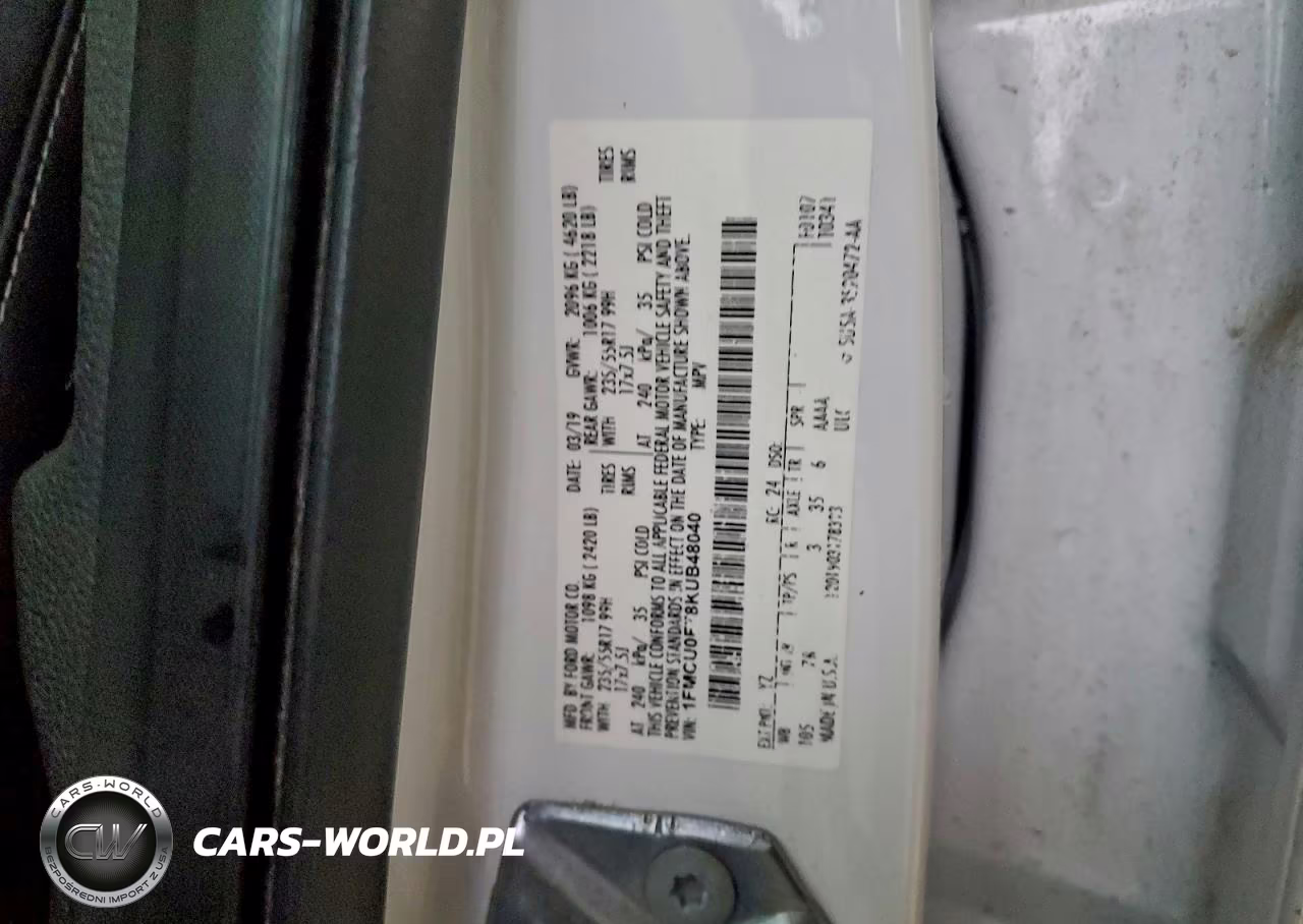 2019 Ford Escape S VIN:1FMCU0F78KUB48040 - 12