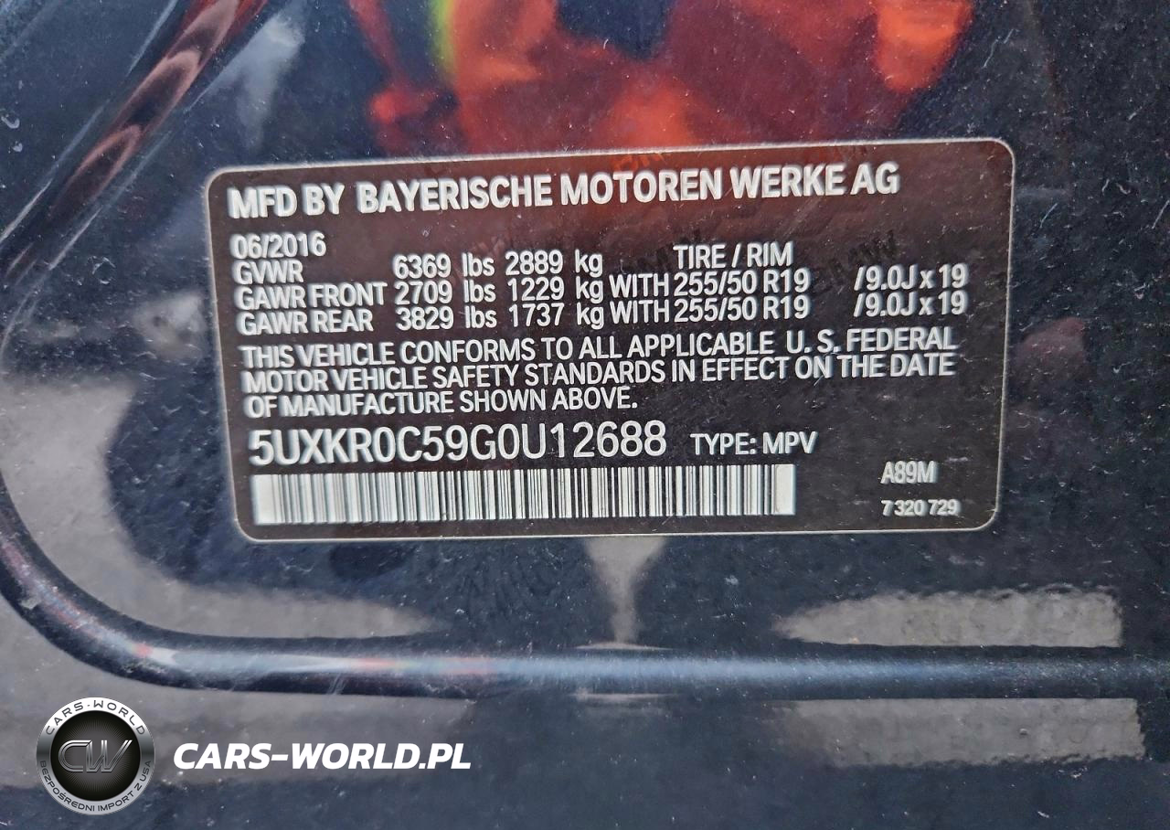 2016 BMW X5 xDrive35I VIN:5UXKR0C59G0U12688 - 14