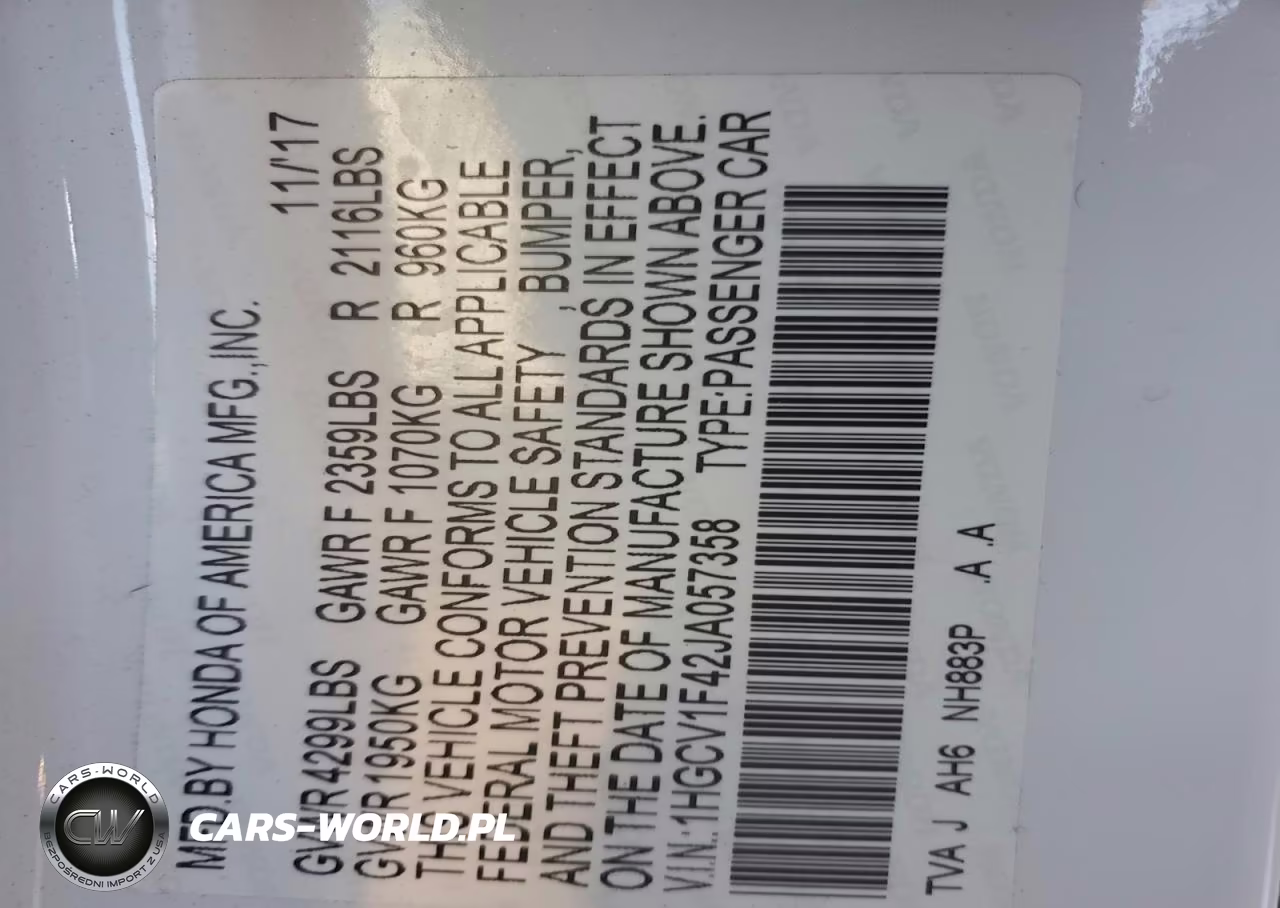 2018 Honda Accord Ex VIN:1HGCV1F42JA057358 - 12