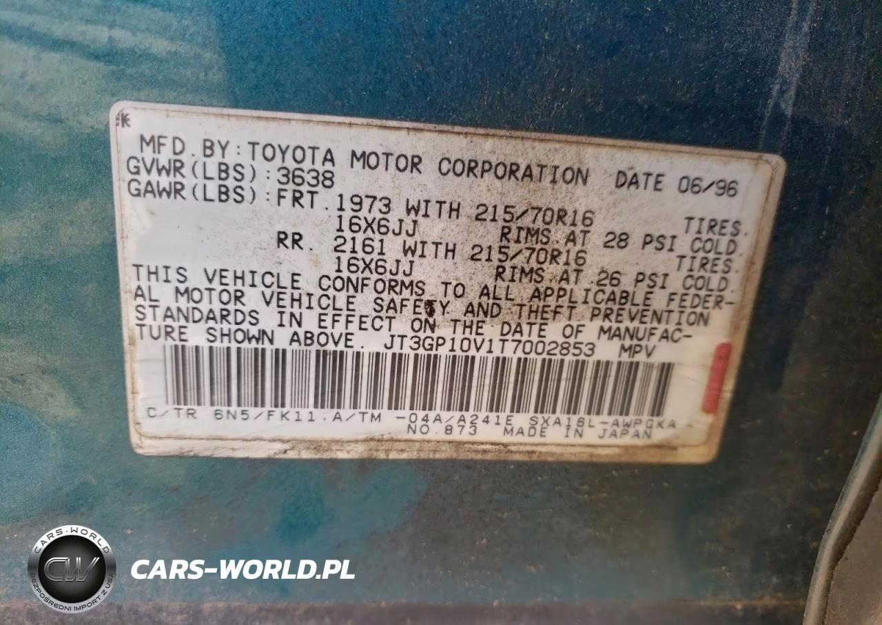 1996 Toyota Rav4 VIN:JT3GP10V1T7002853 - 13