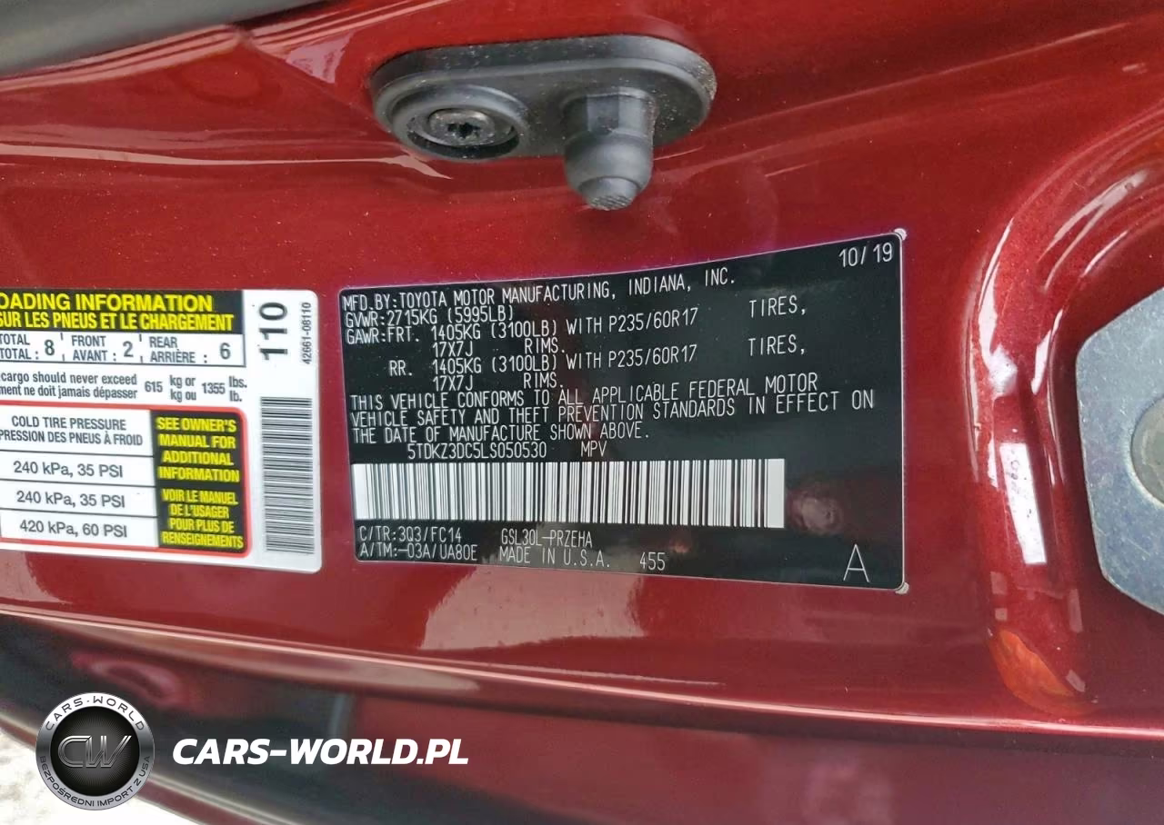 2020 Toyota Sienna Le VIN:5TDKZ3DC5LS050530 - 13